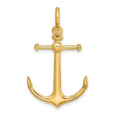Diamond2deal 10k Yellow Gold 3-d Anchor Shackle Bail Charm