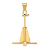 Diamond2deal 10k Yellow Gold 3d Moveable Anchor Pendant In Yellow