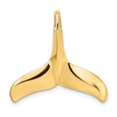 Diamond2deal 14k Yellow Gold Large 3-d Polished And Textured Whale Tail Omega Slide In Transparent
