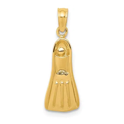 Diamond2deal 10k Yellow Gold 3d Scuba Flipper Pendant