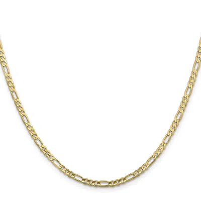 Diamond2deal 10k Yellow Gold 3mm Flat Figaro Chain Necklace