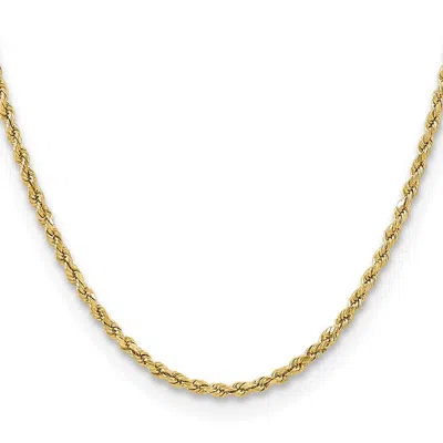 Diamond2deal 10k Yellow Gold 3mm Semi-solid Diamond-cut Rope Chain Necklace