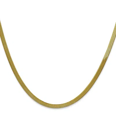 Diamond2deal 10k Yellow Gold 3mm Silky Herringbone Chain Necklace