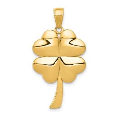 Diamond2deal 10k Yellow Gold 4-leaf Clover Pendant