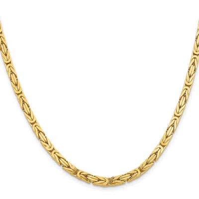 Diamond2deal 10k Yellow Gold 4mm Byzantine Chain Necklace