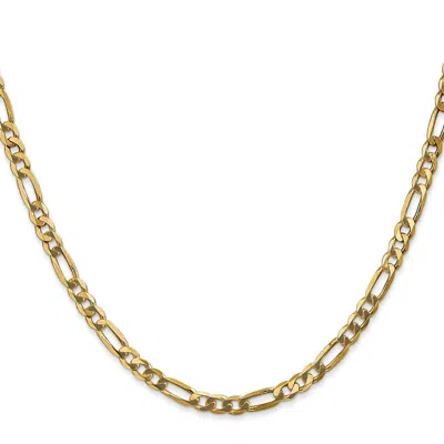 Diamond2deal 10k Yellow Gold 4mm Flat Figaro Chain Necklace