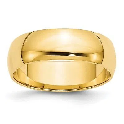 Pre-owned Diamond2deal 10k Yellow Gold 6mm Lightweight Half Round Wedding Band Size 11