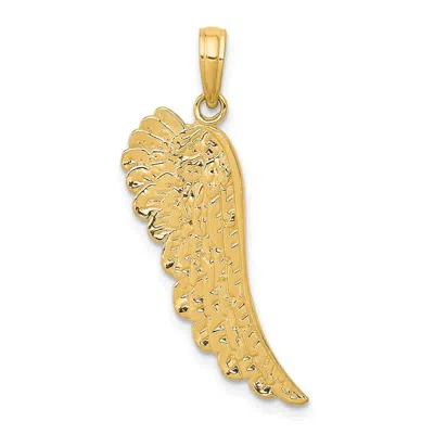 Diamond2deal 10k Yellow Gold Angel Wing Pendant In Burgundy