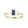 Diamond2deal 10k Yellow Gold Blue Sapphire And Diamond Engagement Ring ( 0.40ct)