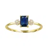 Diamond2deal 10k Yellow Gold Blue Sapphire And Diamond Engagement Ring ( 0.65ct)