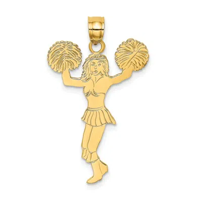Diamond2deal 10k Yellow Gold Cheerleader Pom-poms Charm