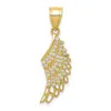 Diamond2deal 10k Yellow Gold Cubic Zirconia Micropave Angel Wing Pendant