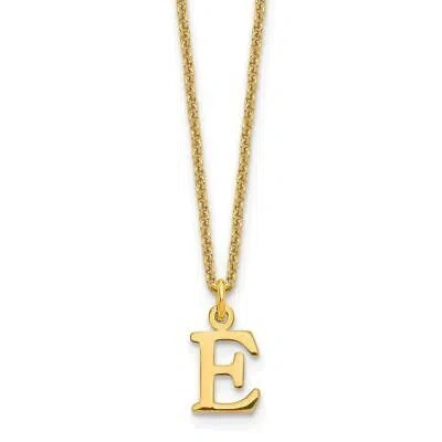 Pre-owned Diamond2deal 10k Yellow Gold Cutout Letter E Initial Pendant Necklace Women Men