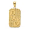 Diamond2deal 10k Yellow Gold Dad Nugget Dog Tag Pendant In Yellow