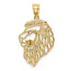Diamond2deal 10k Yellow Gold Diamond-cut Lion Profile Pendant
