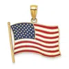 Diamond2deal 10k Yellow Gold Enamel American Flag Charm Pendant