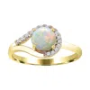 Diamond2deal 10k Yellow Gold Ethiopian Opal And Diamond Engagement Ring ( 0.40ct)