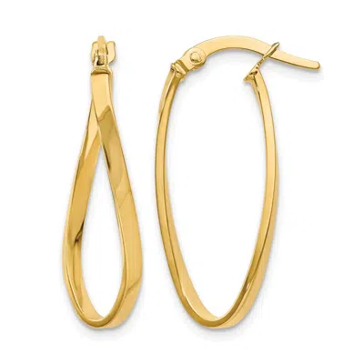 Diamond2deal 10k Yellow Gold Fancy Twist Hoop Earrings In Metallic