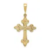 Diamond2deal 14k Yellow Gold Fleur De Lis Cross Pendant In Yellow