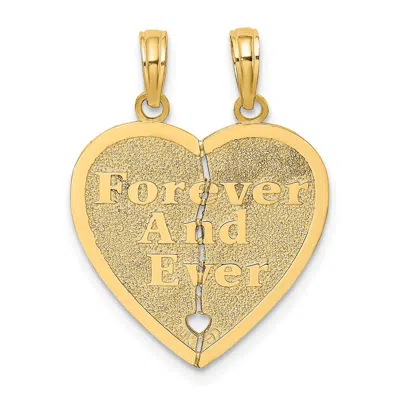DIAMOND2DEAL 10K YELLOW GOLD FOREVER EVER 2 PIECE BREAK-A-PART HEART CHARM