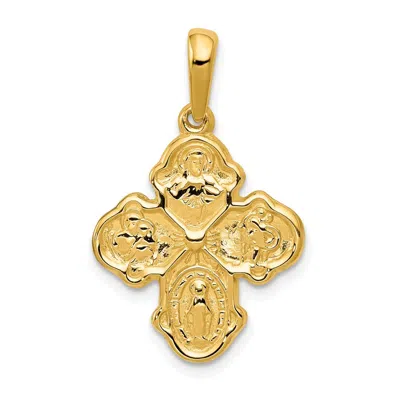 Diamond2deal 10k Yellow Gold Four Way Medal Pendant