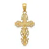 Diamond2deal 10k Yellow Gold Gold Polished Crucifix Lace Trim Pendant