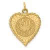Diamond2deal 10k Yellow Gold Happy 50th Anniversary Charm Pendant