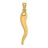 Diamond2deal 10k Yellow Gold Hollow Italian Horn Pendant