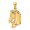 Diamond2deal 10k Yellow Gold Horse Head Short Mane Charm In Yellow