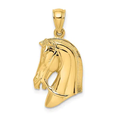 Diamond2deal 10k Yellow Gold Horse Head Short Mane Charm