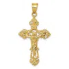 Diamond2deal 10k Yellow Gold Inri Fleur De Lis Crucifix Pendant In Yellow