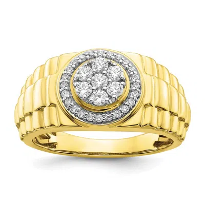 Diamond2deal 10k Yellow Gold Lab Grown Diamond Wedding Band Ring 1/2ct Clarity- Vs Color- G-h