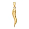 Diamond2deal 14k Gold Large 3d Italian Horn Pendant In Yellow
