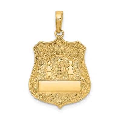 Diamond2deal 10k Yellow Gold Large Police Badge Pendant