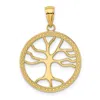 Diamond2deal 10k Yellow Gold Large Tree Of Life In Round Frame Charm In Yellow