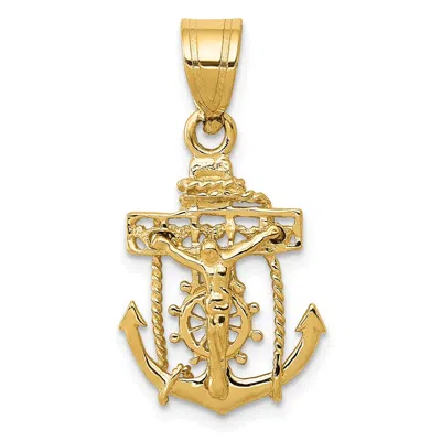 Diamond2deal 10k Yellow Gold Mariners Cross Pendant