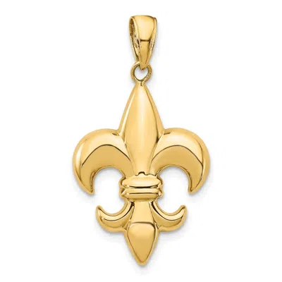 Diamond2deal 10k Yellow Gold Medium Fleur-de-lis Pendant