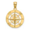 Diamond2deal 10k Yellow Gold Nautical Compass Charm Pendant