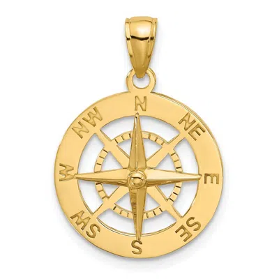 Diamond2deal 10k Yellow Gold Nautical Compass Charm Pendant