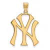 Diamond2deal 10k Yellow Gold New York Yankees N-y Extra Large Pendant In Yellow
