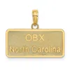 Diamond2deal 10k Yellow Gold Obx North Carolina License Plate Charm Pendant