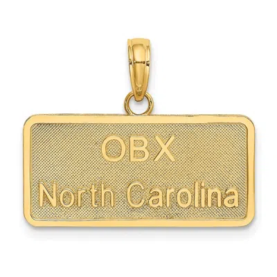 Diamond2deal 10k Yellow Gold Obx North Carolina License Plate Charm Pendant
