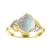 Diamond2deal 10k Yellow Gold Opal And Diamond Engagement Ring ( 1.25ct)