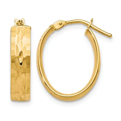 Diamond2deal 10k Yellow Gold Oval Shape Hinged Hoop Earrings
