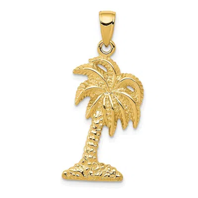 Diamond2deal 10k Yellow Gold Palm Tree Pendant In Metallic