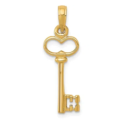 Diamond2deal 10k Yellow Gold Polished 3-d Key Charm