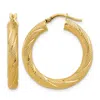 Diamond2deal 10k Yellow Gold Polished And Textured Round Hoop Earrings In Gold
