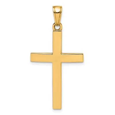 Diamond2deal 10k Yellow Gold Polished Beveled Cross Charm
