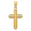 Diamond2deal 10k Yellow Gold Polished Beveled Stick Cross Frame Pendant In Yellow