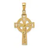 Diamond2deal 10k Yellow Gold Polished Celtic Crucifix Pendant